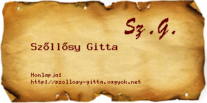 Szőllősy Gitta névjegykártya